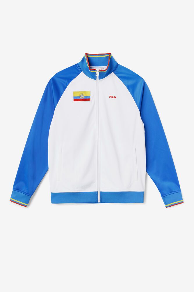 Fila Jakke Herre Hvite/Blå Ecuador Track 623057-ACJ